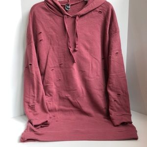 Windsor distressed long tunic hoodie size Small
